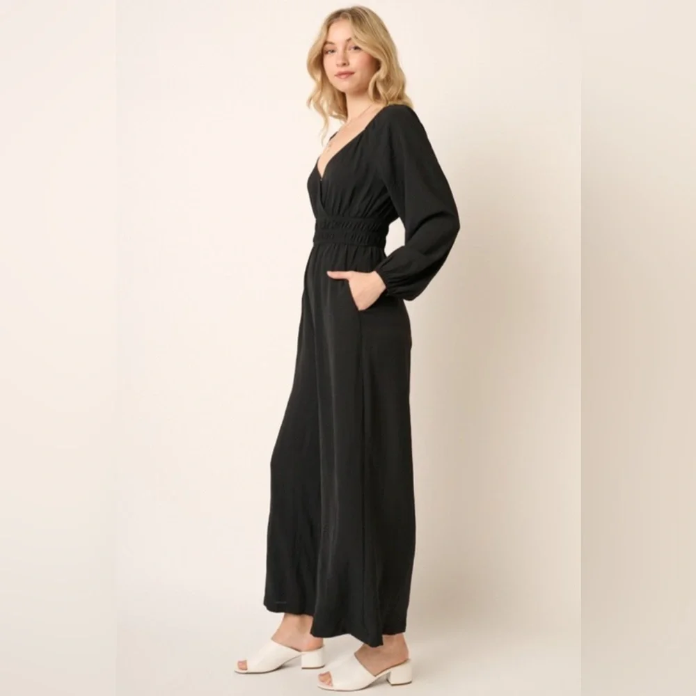 Mittoshop Classic Black Jumpsuit with Pockets